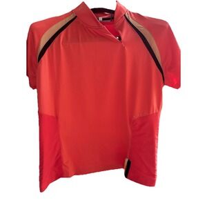 Tail Women's Golf Performance Shirt Orange‎ Size XL Side Zipper Bling Studs Mesh